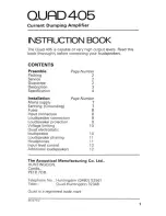 Предварительный просмотр 2 страницы QUAD 405 - annexe 1 Instruction Book