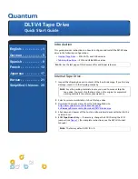 Предварительный просмотр 1 страницы Quantum DLT-V4 Quick Start Manual