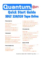 Предварительный просмотр 1 страницы Quantum DLTtape SDLT 220 Quick Start Manual