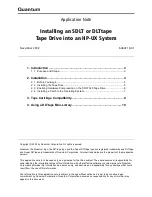 Quantum DLTtape SDLT 220 Supplementary Manual preview