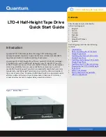 Предварительный просмотр 1 страницы Quantum LTO-4 (Model B) Quick Start Manual