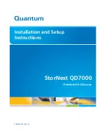 Preview for 1 page of Quantum StorNext QD7000 Installation And Setup Instructions