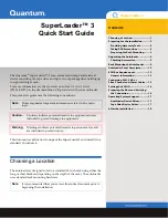 Preview for 1 page of Quantum Superloader 3 Quick Start Manual