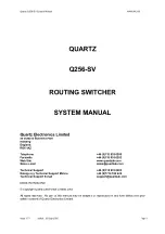 Предварительный просмотр 1 страницы Quartz Q256-SV System Manual