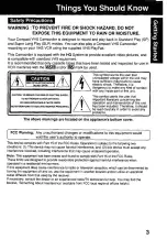 Preview for 3 page of Quasar Palmcorder VM-D52 Operating Instructions Manual