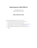 Preview for 1 page of Quatech USBN-500NAS Quick Installation Manual