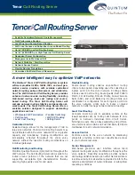 Preview for 1 page of Quintum Call Routing Specifications