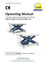 R. Beck Maschinenbau HS 2000 Operating Manual preview