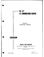 Racal Acoustics RA 1217 Operator'S Manual preview