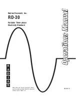 Предварительный просмотр 1 страницы Radian RD-30 Operation Manual