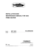 Radiant SF 16 E Installation And Maintenance Manual preview