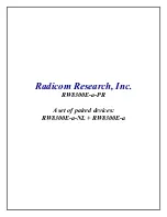 Radicom Research RW8300E-a-PR Quick Start Manual preview