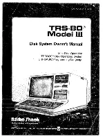 Radio Shack TRS-80 III Owner'S Manual preview