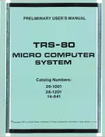 Radio Shack TRS-80 Preliminary User'S Manual preview