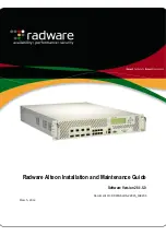 Radware Alteon Installation And Maintenance Manual preview