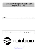 Rainbow Experience Series Installation Manual preview