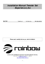 Preview for 11 page of Rainbow Experience Series Installation Manual