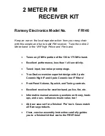 Preview for 1 page of Ramsey Electronics FR146 User Manual
