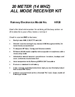 Ramsey Electronics HR20 Instruction Manual предпросмотр