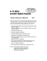 Предварительный просмотр 1 страницы Ramsey Electronics SR-1 Instruction Manual