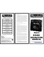 Preview for 1 page of Randall RD40C Operation Manual