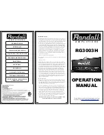 Randall RG3003H Operation Manual предпросмотр