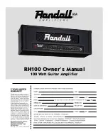 Предварительный просмотр 1 страницы Randall RH100 Owner'S Manual