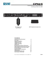 Rane CP 52S Installation Manual предпросмотр