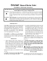 Preview for 1 page of Raritan Cricket Installation & Maintenance Instructions Manual