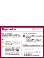 Raymarine A Series A50 Quick Reference Manual предпросмотр