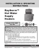 Preview for 1 page of Raypak RAYTHERM 133 Installation & Operating Instructions Manual