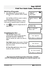Предварительный просмотр 2 страницы Sage 925VST Quick Manual