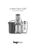 Sage Nutri Juicer Cold BJE430 Instruction Book preview