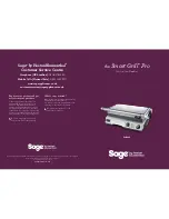 Sage The Smart Grill Pro BGR840 Instruction Booklet preview