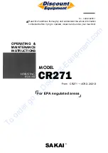 Preview for 1 page of Sakai CR271 Operating & Maintenance Instructions