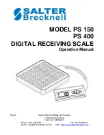 Salter Brecknell PS 150 Operation Manual предпросмотр