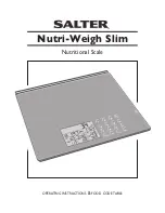 Salter Nutri-Weigh Slim Operating Instructions Manual preview