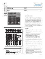 Preview for 1 page of Samson MDR series Specification Sheet