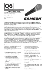 Samson Q6 Owner'S Manual preview
