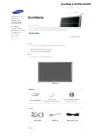 Preview for 11 page of Samsung 400PX - SyncMaster - 40" LCD Flat Panel... User Manual