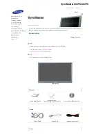 Preview for 19 page of Samsung 400PX - SyncMaster - 40" LCD Flat Panel... User Manual