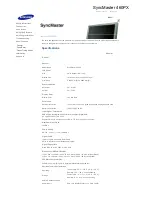 Preview for 168 page of Samsung 400PX - SyncMaster - 40" LCD Flat Panel... User Manual