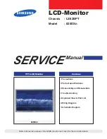 Samsung 820DXn - SyncMaster - 82" LCD Flat Panel... Service Manual preview