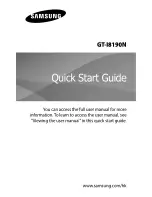 Preview for 1 page of Samsung GT-I8190N Quick Start Manual
