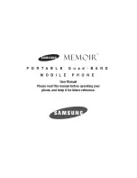 Предварительный просмотр 1 страницы Samsung Memoir SGH t929 User Manual