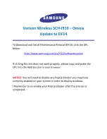 Preview for 1 page of Samsung SCH-I910 Omnia Software Update
