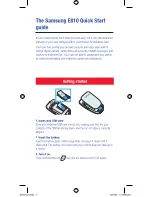 Preview for 1 page of Samsung SGH-E810 Quick Start Manual