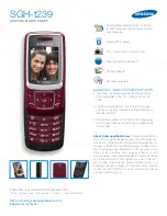 Preview for 1 page of Samsung SGH-T239 Specifications