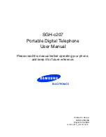 Preview for 2 page of Samsung SGHC207 User Manual