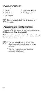 Preview for 3 page of Samsung SM-A205W Quick Start Manual